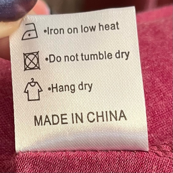 QIXING Short Sleeve Lace Trim Flower Top Red Tunic Blouse, Size L, NWT - Picture 9 of 10